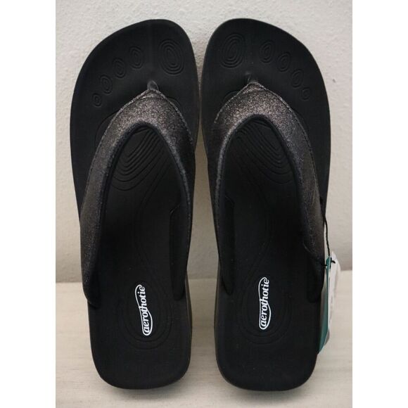 Aerothotic L0312 Women's Sz 11 Black Crystal Mist Orthotic Comfortable Sandals - Picture 12 of 13